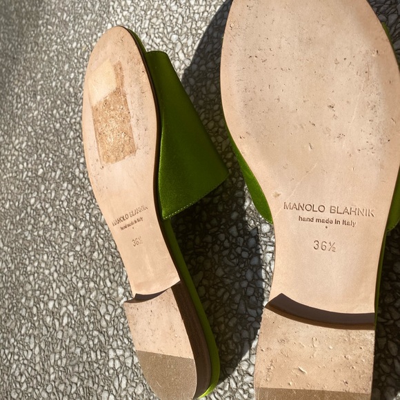 Manolo Blahnik Green Rapalla Sandals - Picture 3 of 3